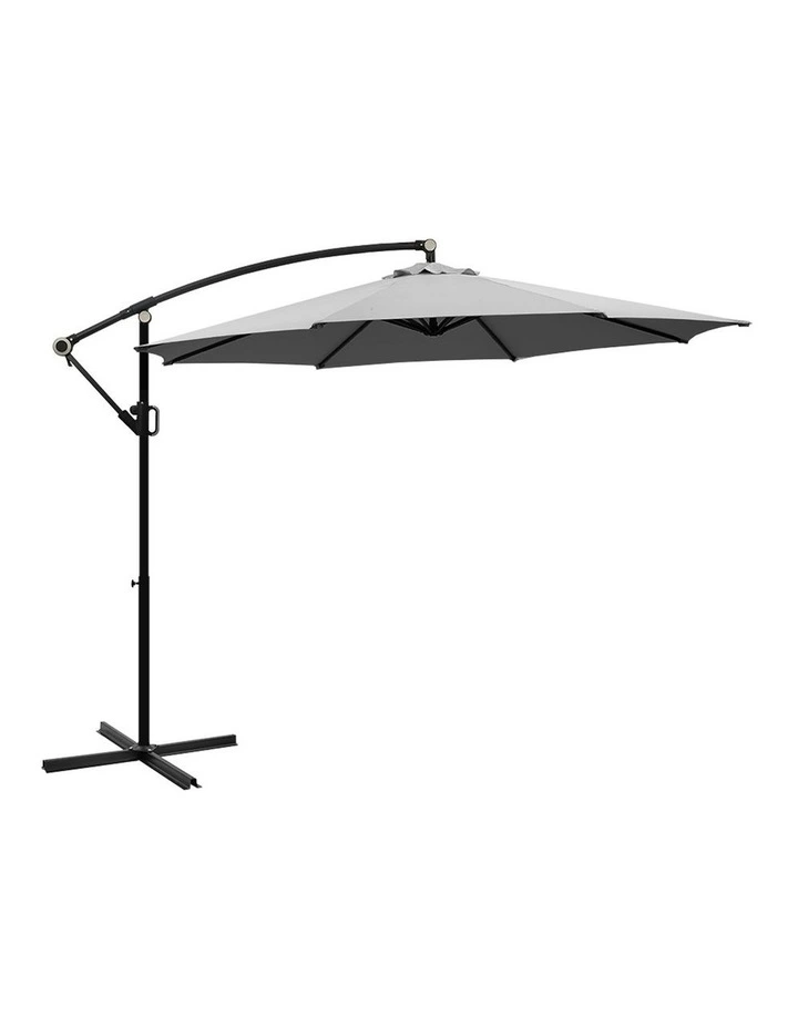 Livsip Outdoor Umbrella 3M Cantilever Garden Shade 360 Rotation Charcoal image 1