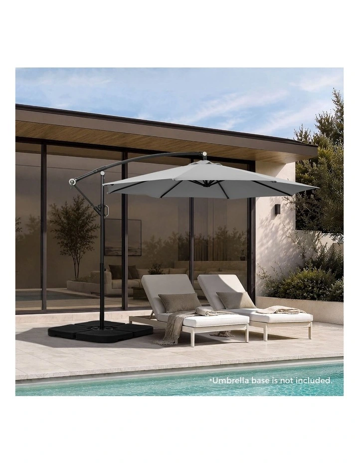 Livsip Outdoor Umbrella 3M Cantilever Garden Shade 360 Rotation Charcoal image 4