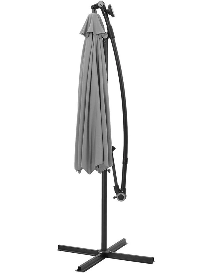 Livsip Outdoor Umbrella 3M Cantilever Garden Shade 360 Degree Rotatable with String Light image 2