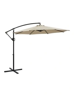 Livsip Outdoor Umbrella 3M Cantilever Garden Shade 360 Rotation Beige