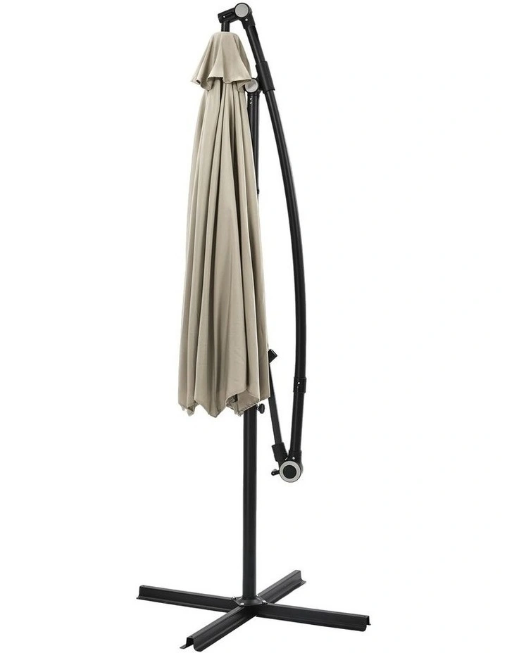 Livsip Outdoor Umbrella 3M Cantilever Garden Shade 360 Rotation Beige image 2