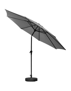 Livsip Outdoor Umbrella 3M Market Umbrellas Garden Shade with Tilt Base Charcoal