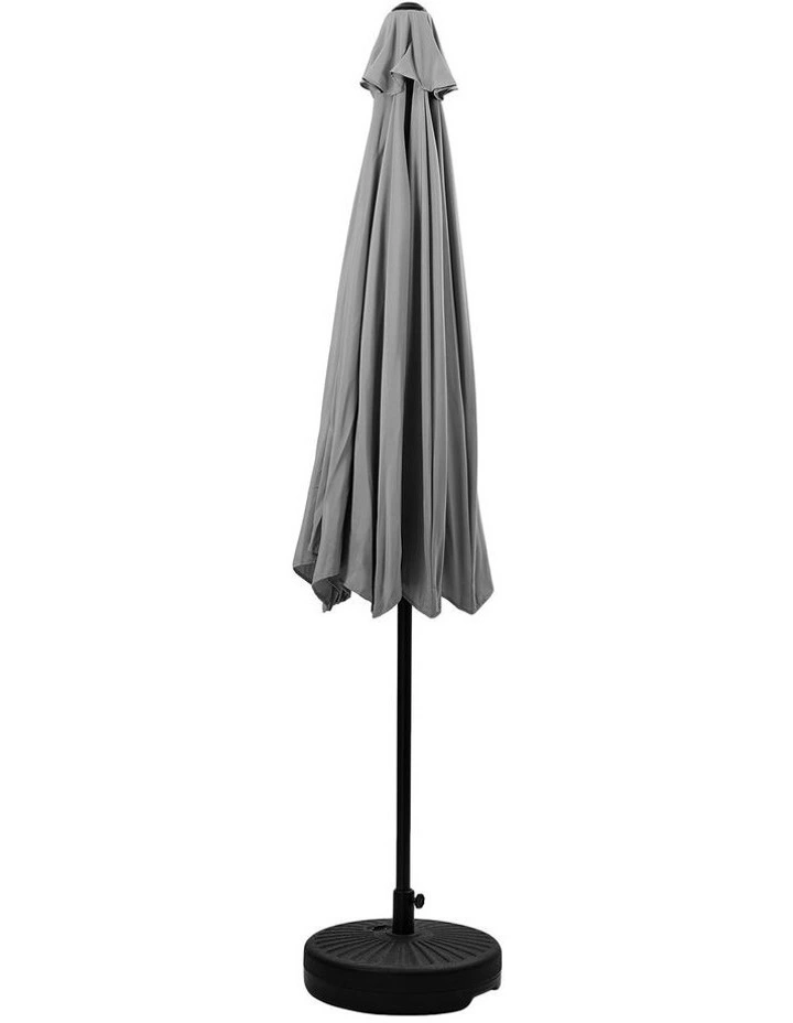 Livsip Outdoor Umbrella 3M Market Umbrellas Garden Shade with Tilt Base Charcoal image 2
