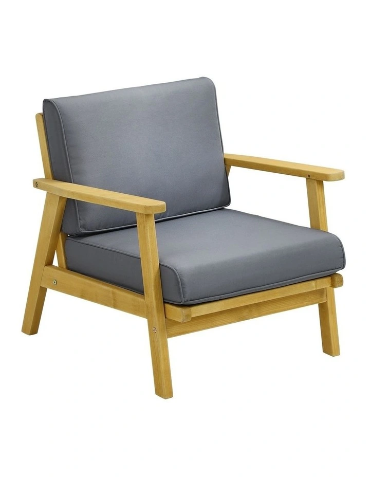 Livsip Outdoor Armchair Furniture Lounge Wooden Chair Patio Garden Sofa Set image 1