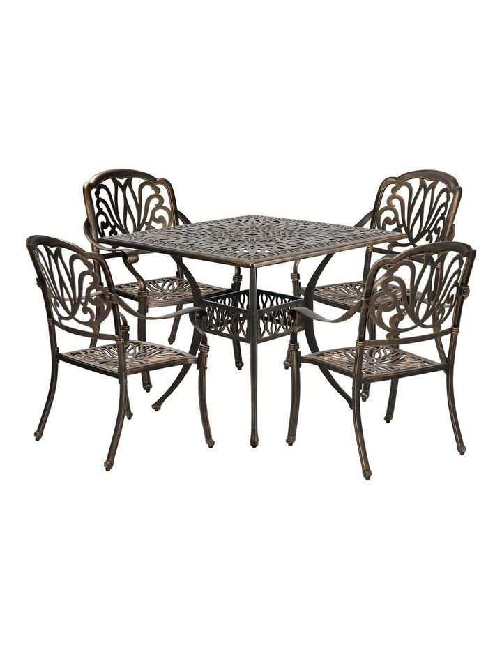 Livsip 5 Piece Outdoor Dining Setting Table Chairs Aluminium Garden Furniture image 1