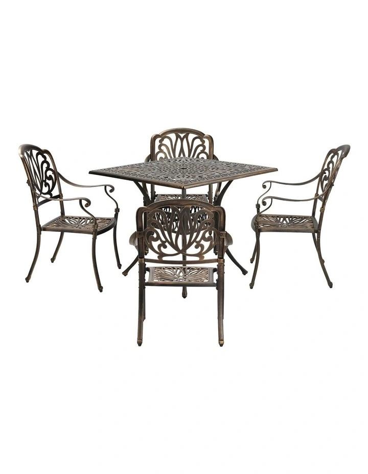 Livsip 5 Piece Outdoor Dining Setting Table Chairs Aluminium Garden Furniture image 2