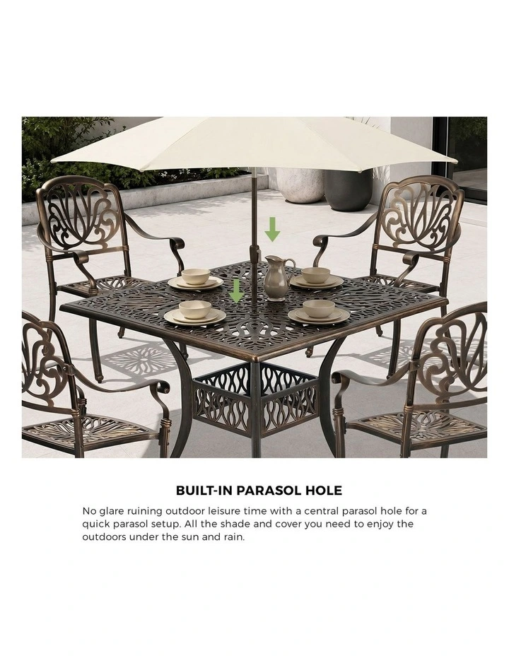 Livsip 5 Piece Outdoor Dining Setting Table Chairs Aluminium Garden Furniture image 6