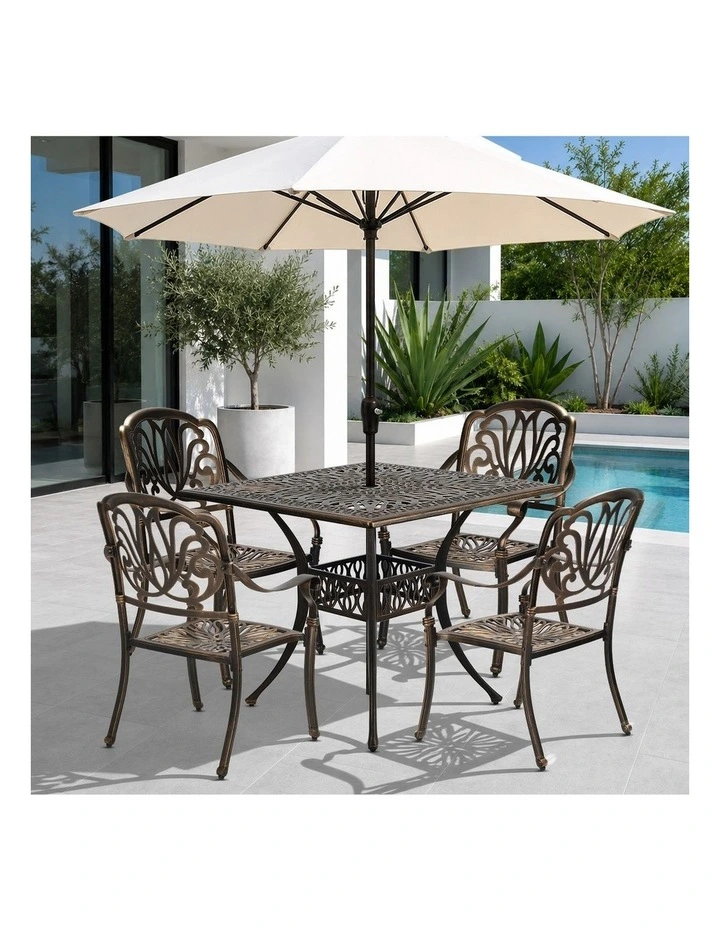 Livsip 5 Piece Outdoor Dining Setting Table Chairs Aluminium Garden Furniture image 7