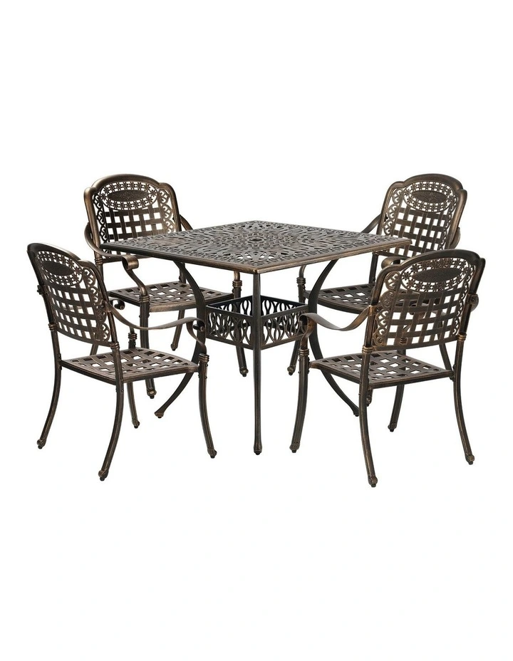 Livsip 5 Piece Outdoor Dining Setting Bistro Patio Set Cast Aluminium Furniture image 1