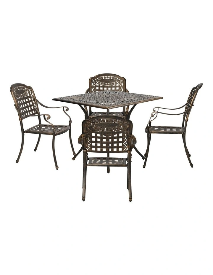 Livsip 5 Piece Outdoor Dining Setting Bistro Patio Set Cast Aluminium Furniture image 2
