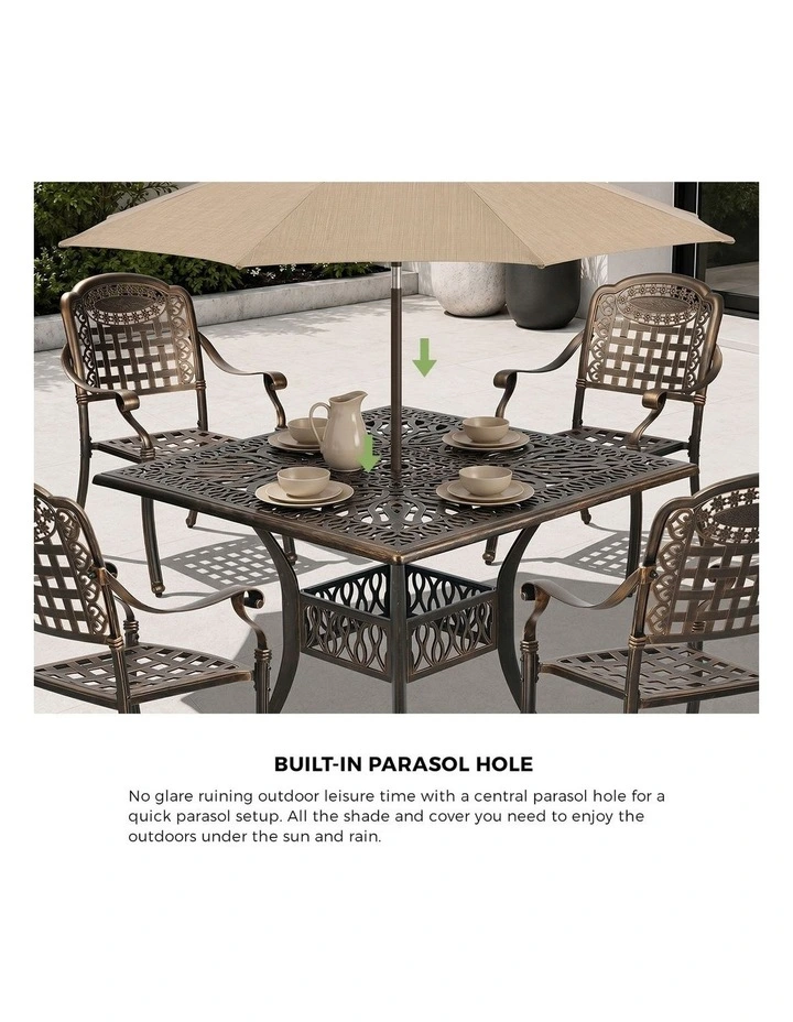 Livsip 5 Piece Outdoor Dining Setting Bistro Patio Set Cast Aluminium Furniture image 6