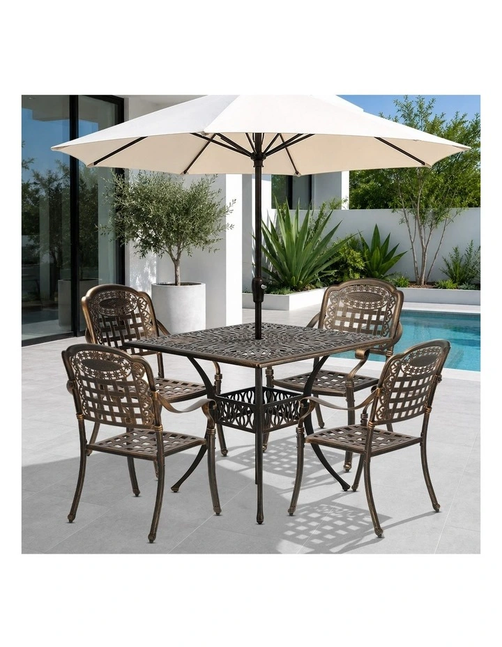 Livsip 5 Piece Outdoor Dining Setting Bistro Patio Set Cast Aluminium Furniture image 7