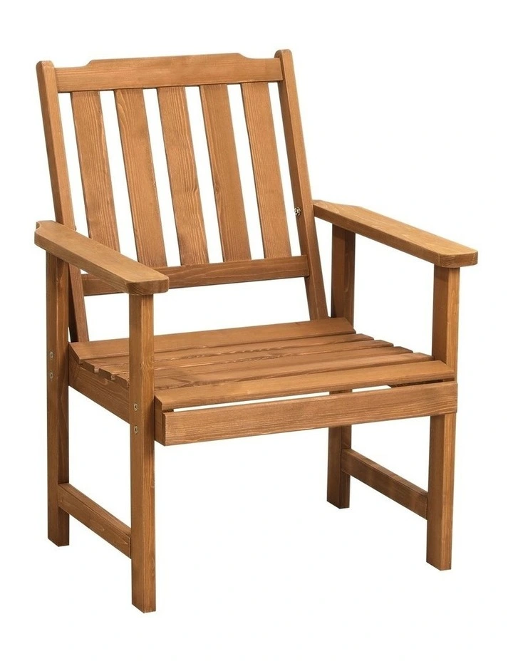 Livsip Outdoor Armchair Wooden Patio Furniture Chairs Garden Seat Brown image 1