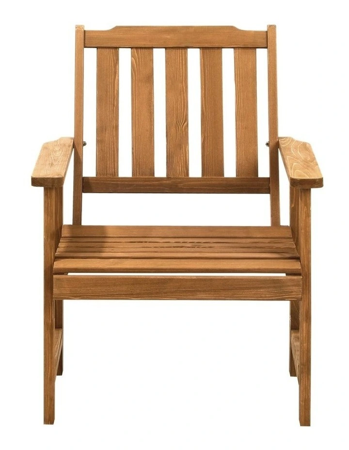 Livsip Outdoor Armchair Wooden Patio Furniture Chairs Garden Seat Brown image 2