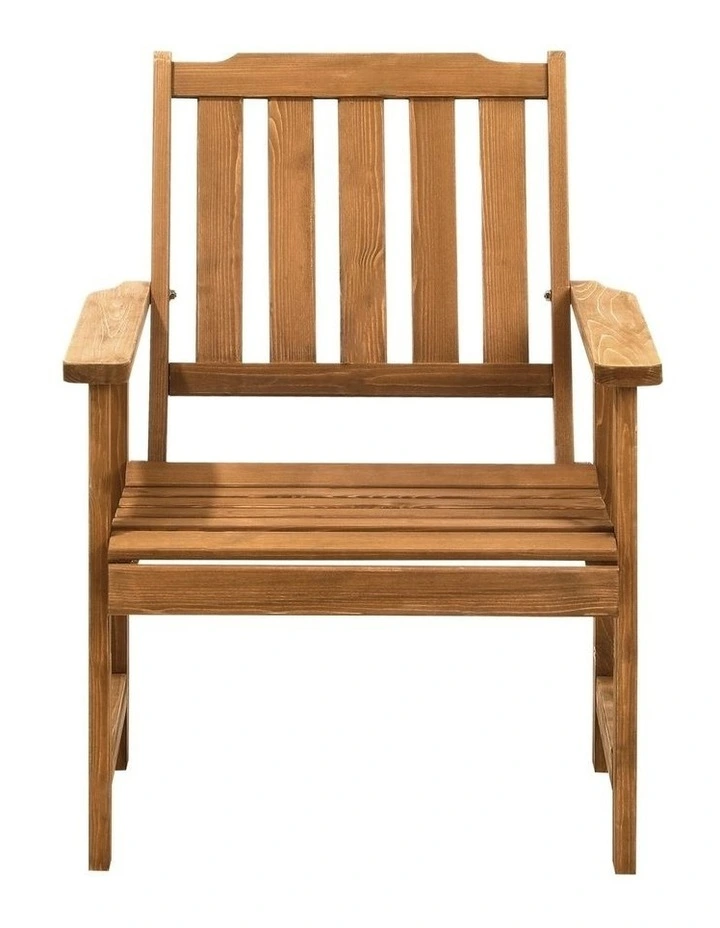 Livsip Outdoor Armchair Wooden Patio Furniture Chairs Garden Seat Brown image 5