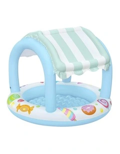 Bestway Inflatable Kids Pool with Sun Shade Candy Theme 104x84cm