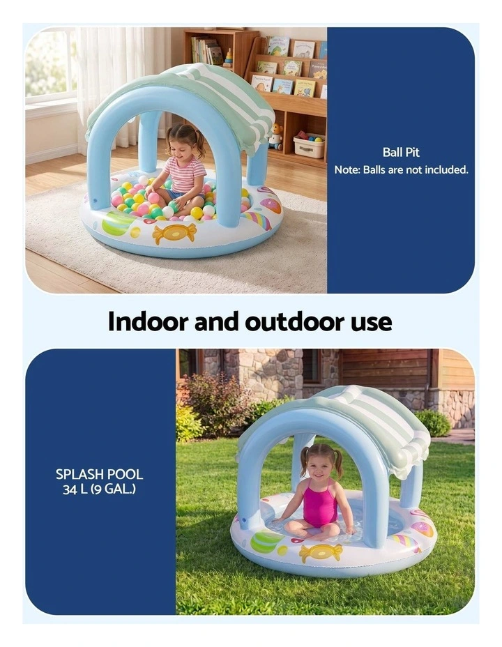 Bestway Inflatable Kids Pool with Sun Shade Candy Theme 104x84cm image 5