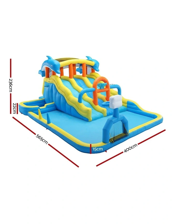 Keezi Inflatable Splash Kids Pool Water Slide Park with Blower 4m x 5.65m image 2
