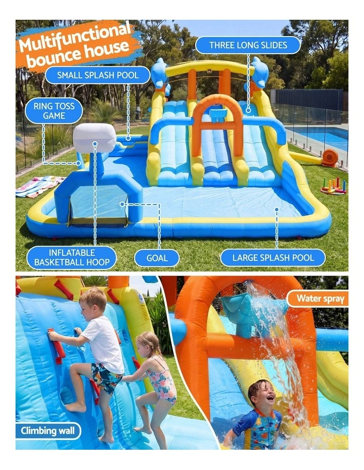 Keezi Inflatable Splash Kids Pool Water Slide Park with Blower 4m x 5.65m image 4