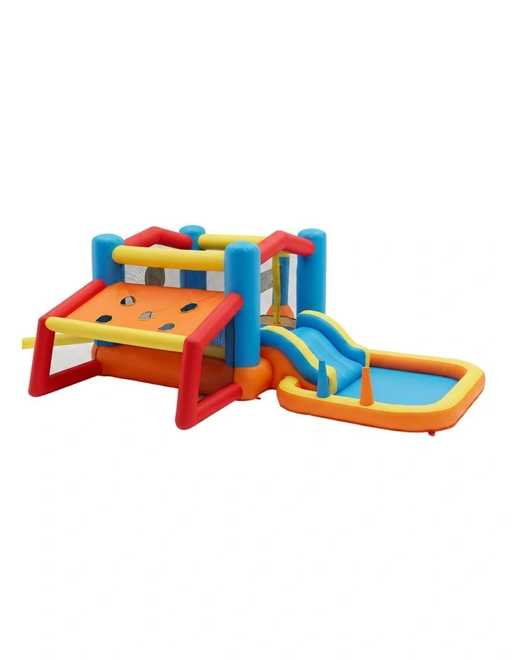 Keezi Inflatable Kids Pool Play Park Jumping Castle Volleyball Net with Blower Balls 4mx4.37m image 3