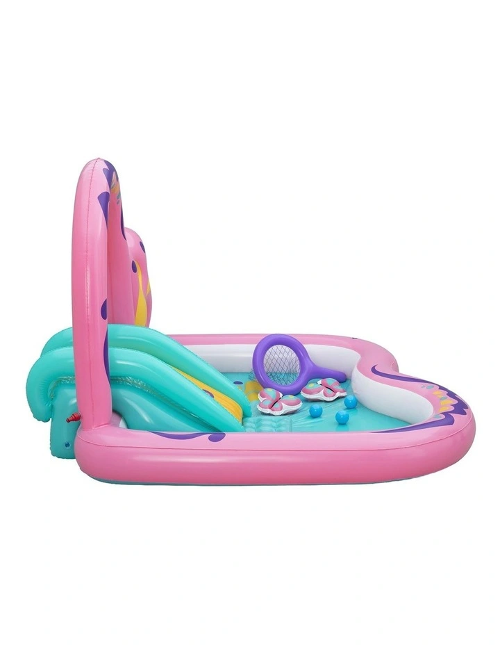 Bestway Inflatable Butterfly Kids Play Pool Park with Slide 180cm Pink image 3