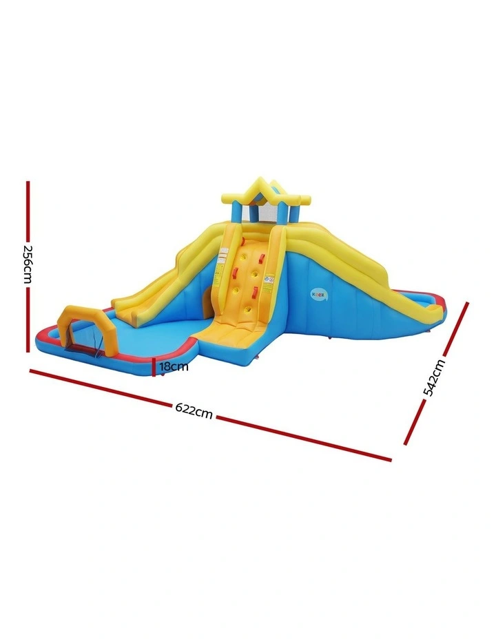 Keezi Inflatable Kids Pool Water Slide Splash Castle Football 622cmx542cm image 2