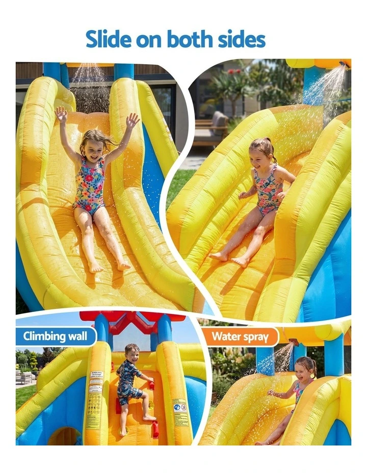 Keezi Inflatable Kids Pool Water Slide Splash Castle Football 622cmx542cm image 3
