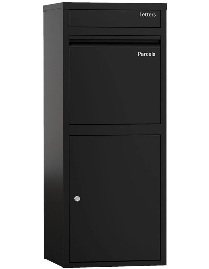 Oikiture Steel Parcel Letterbox Drop Box Package Lockable Storage Black image 1
