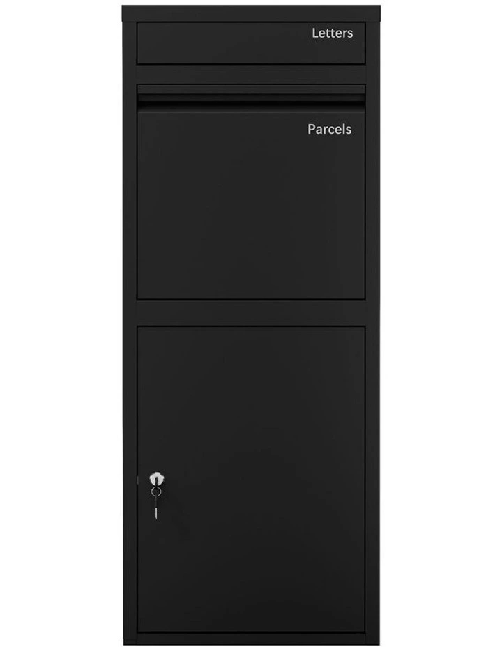 Oikiture Steel Parcel Letterbox Drop Box Package Lockable Storage Black image 2