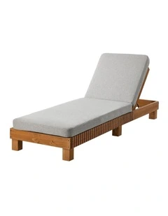 Livsip Outdoor Sun Lounge Wooden Lounger Day Bed Recliner Beige