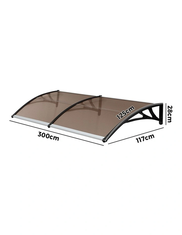 Livsip Window Door Awning Canopy Outdoor Patio Rain Cover Sun Shield 1.17mx3m image 3