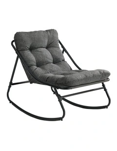 Livsip Outdoor Rocking Chair Garden Lounge Textilene Patio Furniture Grey