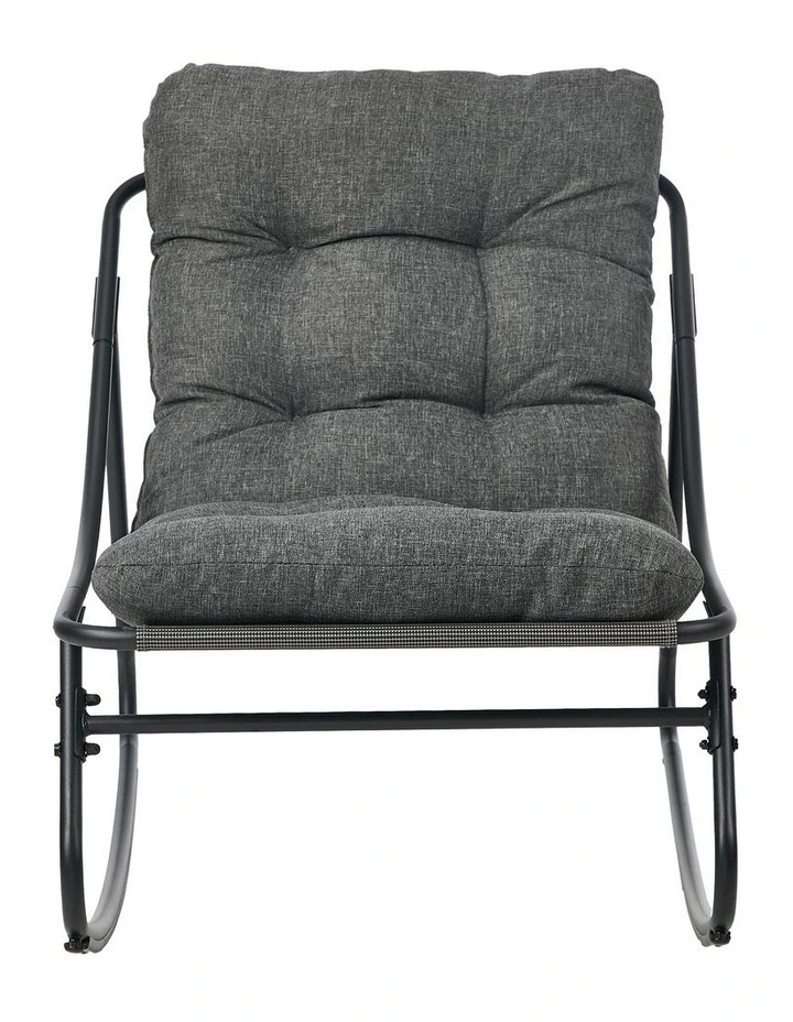 Livsip Outdoor Rocking Chair Garden Lounge Textilene Patio Furniture Grey image 2