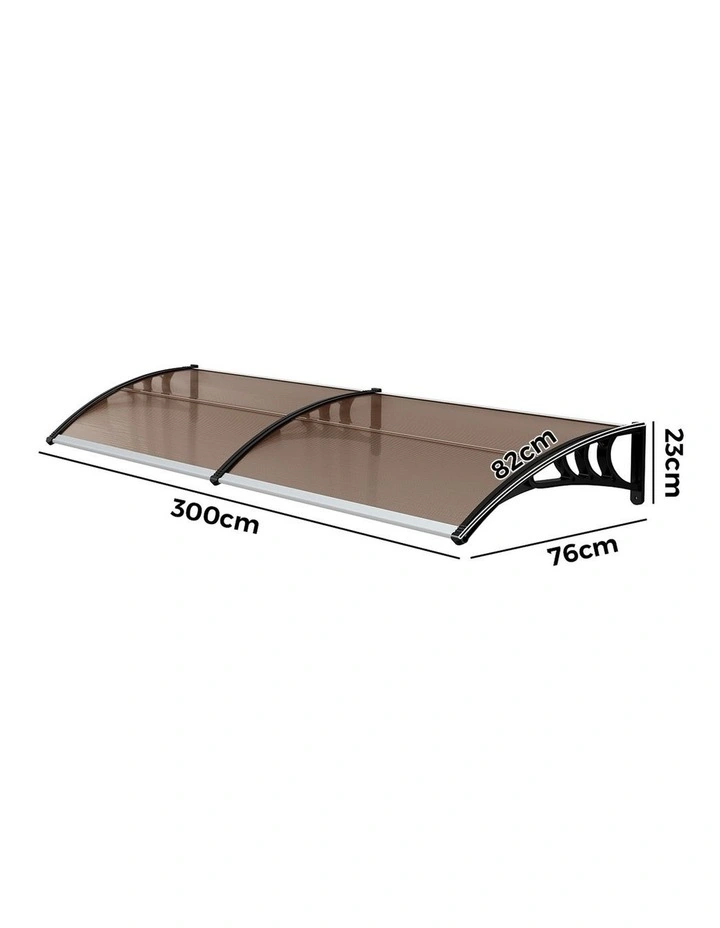 Livsip Window Door Awning Canopy Outdoor Patio Rain Cover Sun Shield 0.76mx3m image 3