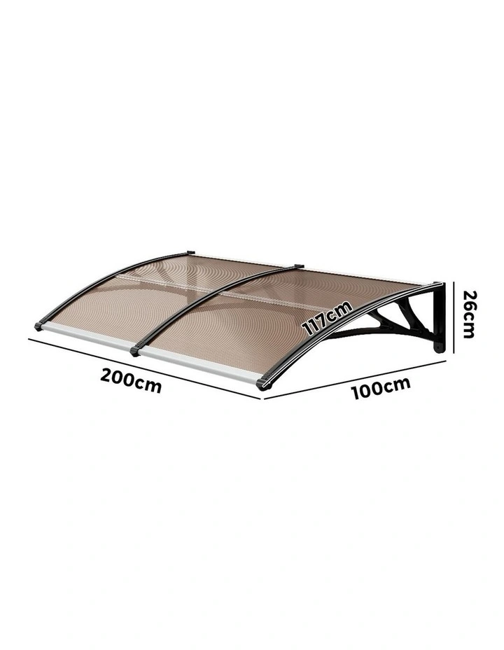 Livsip Window Door Awning Canopy Outdoor Patio Rain Cover Sun Shield 1mx2m image 3