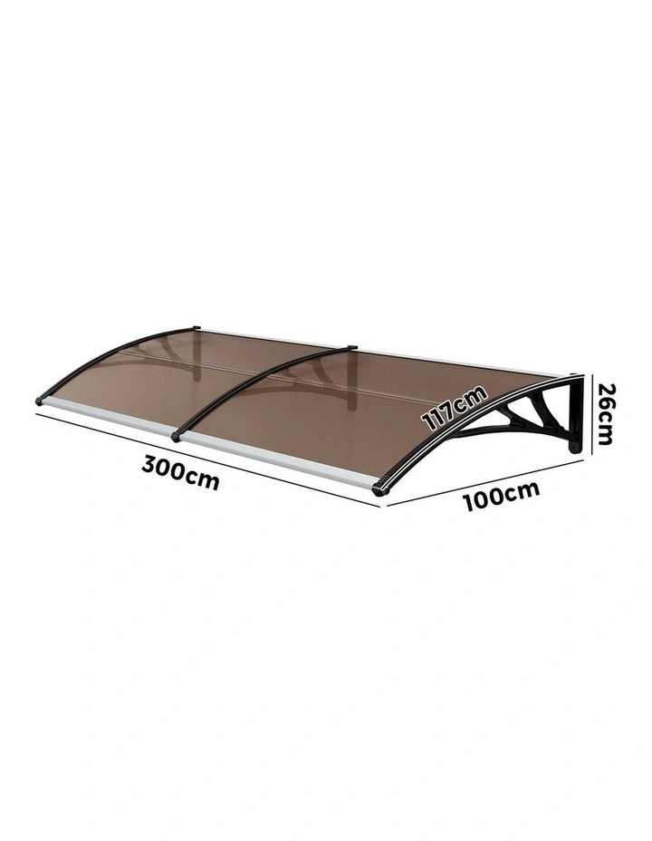 Livsip Window Door Awning Canopy Outdoor Patio Rain Cover Sun Shield 1mx3m image 3