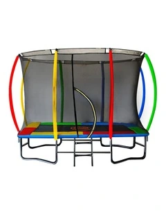 Kahuna 6 ft x 9 ft Rectangular Outdoor Trampoline - Rainbow