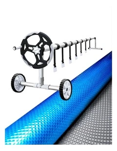 Aqua Buddy 500 Micron 8x4.2m Silver Pool Cover Solar Blanket with 5.5m Roller