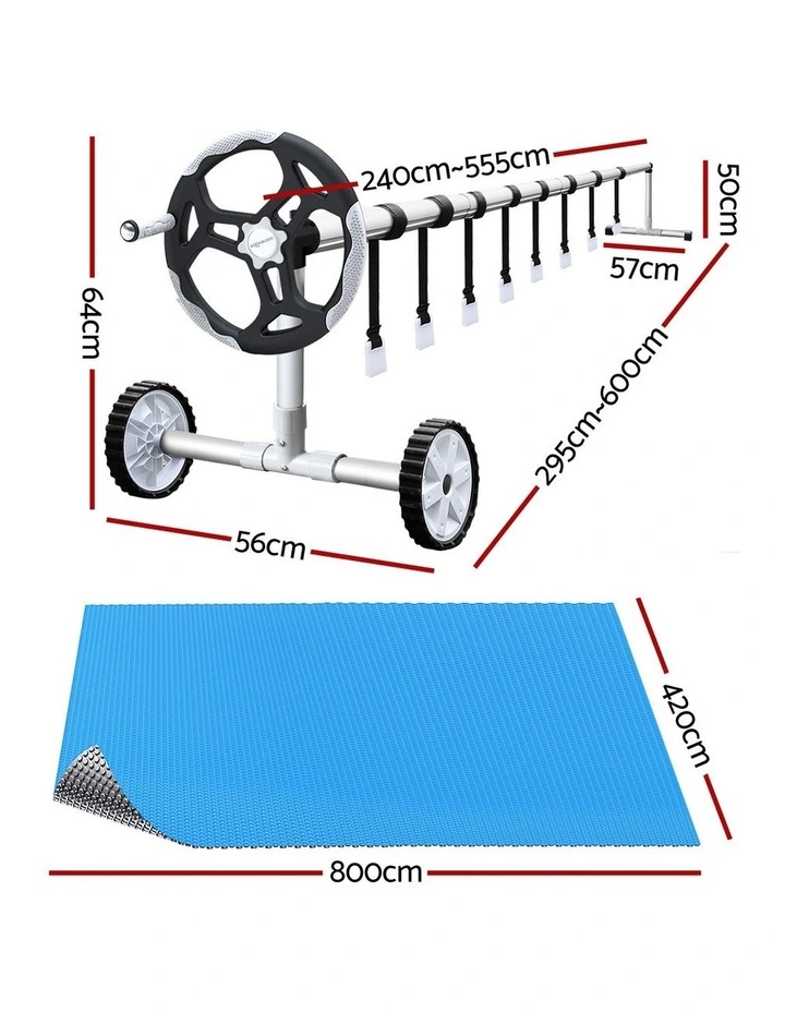 Aqua Buddy 500 Micron 8x4.2m Silver Pool Cover Solar Blanket with 5.5m Roller image 2