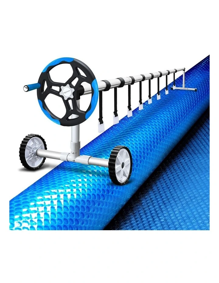 Aqua Buddy 500 Micron 10x4m Blue Pool Cover Solar Blanket with 5.5m Roller image 1