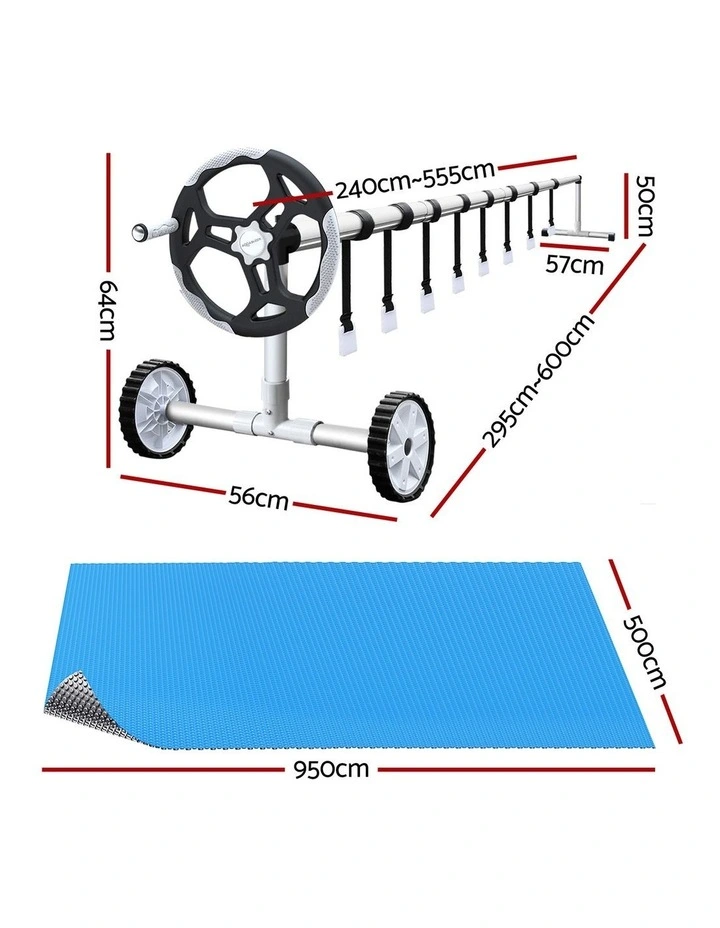 Aqua Buddy 500 Micron 9.5x5m Pool Cover Solar Blanket with 5.5m Roller image 2