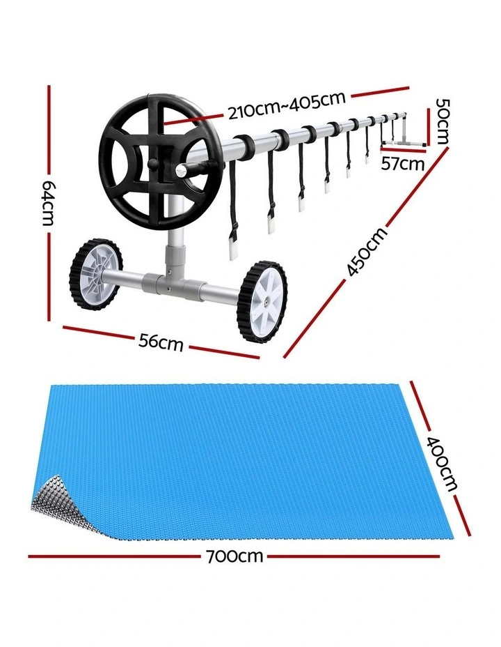 Aqua Buddy 500 Micron 7x4m Silver Pool Cover Solar Blanket with 4m Roller image 2