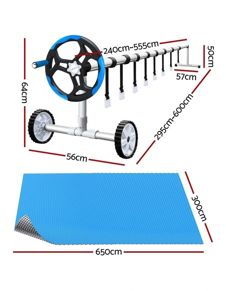 Aqua Buddy 400 Micron 6.5x3m SilverBlue Pool Cover Solar Blanket with 5.5m Roller image 2