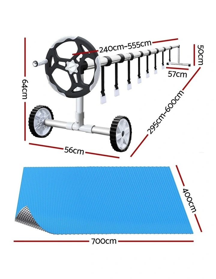Aqua Buddy 500 Micron 7x4m Silver Pool Cover Solar Blanket with 5.5m Roller image 2