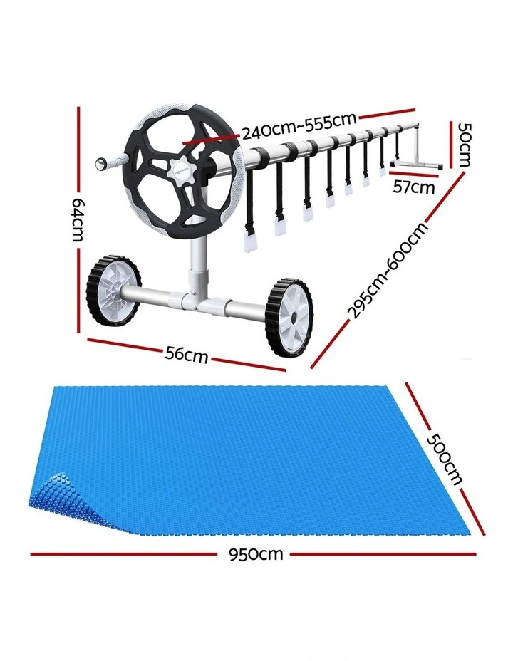 Aqua Buddy 500 Micron 9.5x5m Blue Pool Cover Solar Blanket with 5.5m Roller image 2