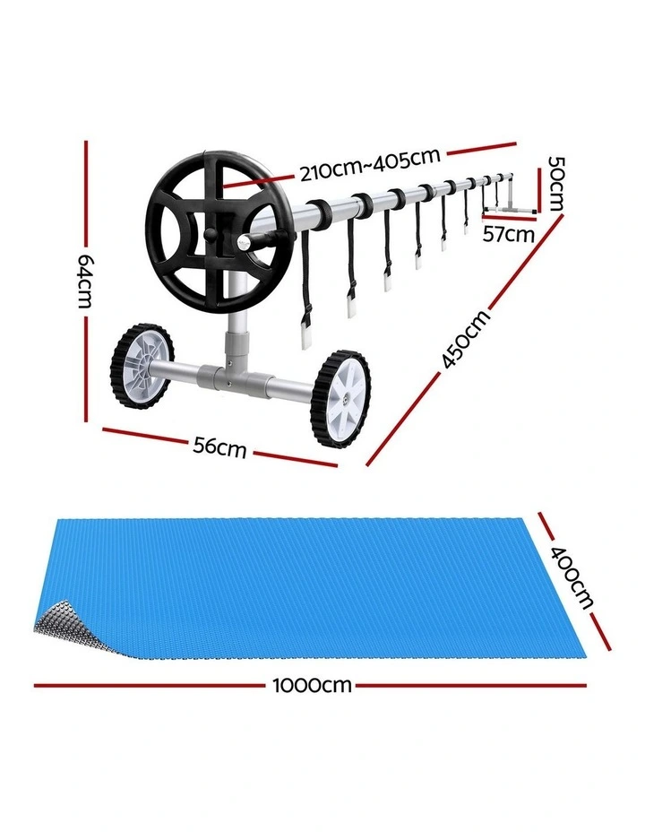 Aqua Buddy 500 Micron 10x4m Silver Pool Cover Solar Blanket with 4m Roller image 2