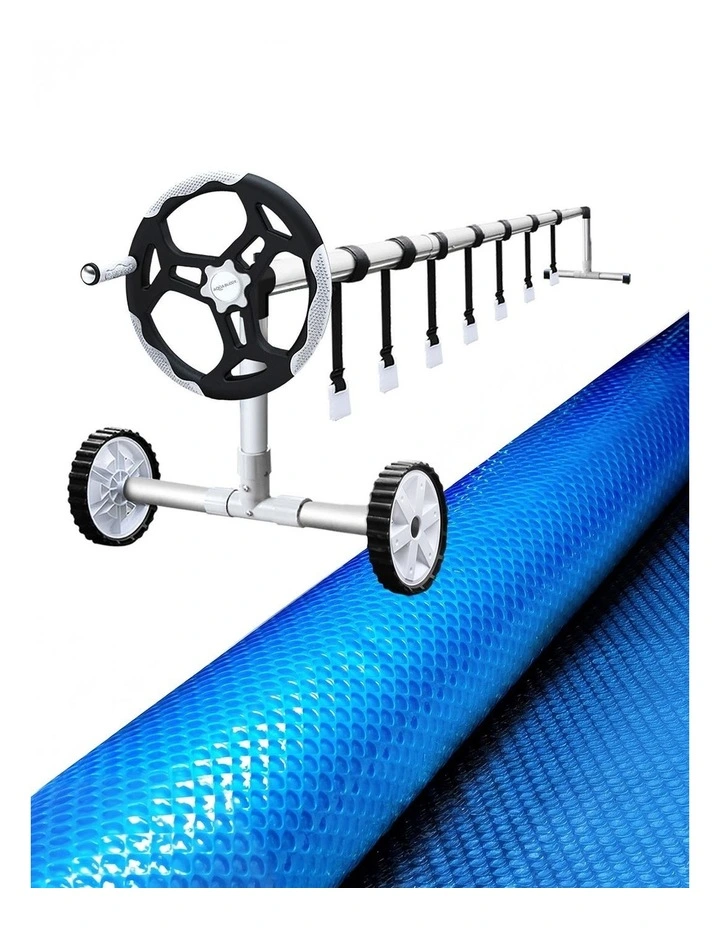 Aqua Buddy 500 Micron 8x4.2m Blue Pool Cover Solar Blanket with 5.5m Roller image 1