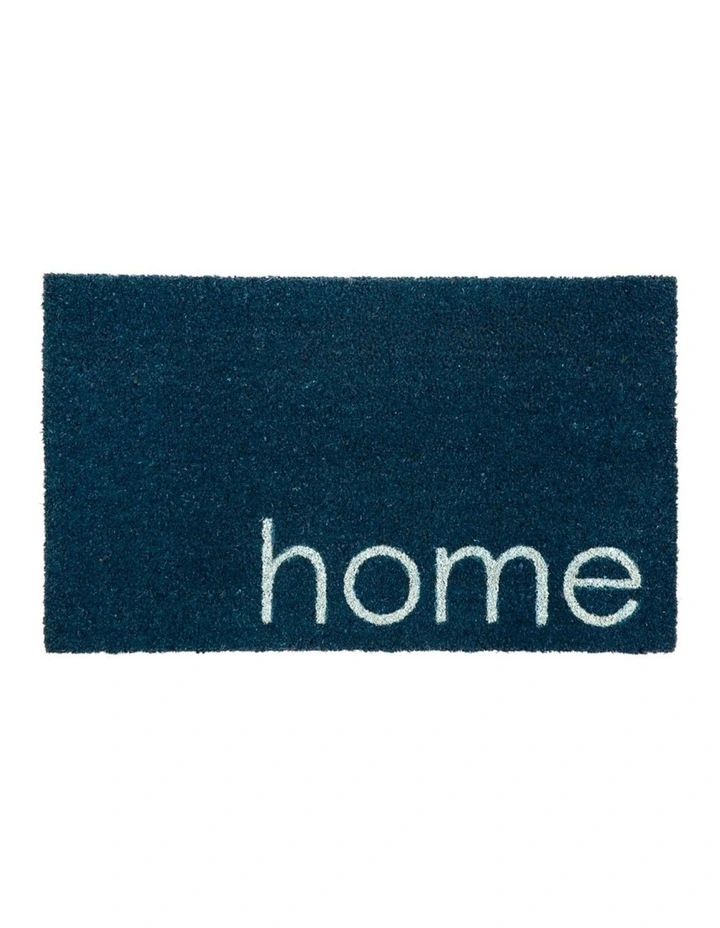 Fab Habitat Blue Home PVC Backed Coir Doormat In Blue image 1