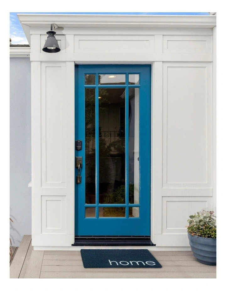 Fab Habitat Blue Home PVC Backed Coir Doormat In Blue image 4