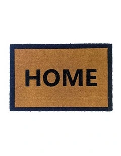 Fab Habitat Home Border PVC Backed Coir Doormat In Natural